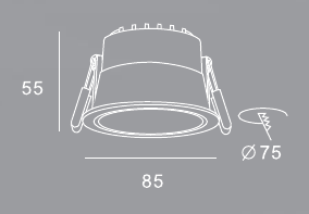 MKR-300: dış çap 85 mm, yükseklik 55 mm, kesim 75 mm