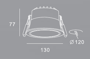 MKR-302: dış çap 130 mm, yükseklik 77 mm, kesim 120 mm