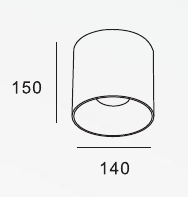 MKR-503: dış çap 140 mm, yükseklik 150 mm